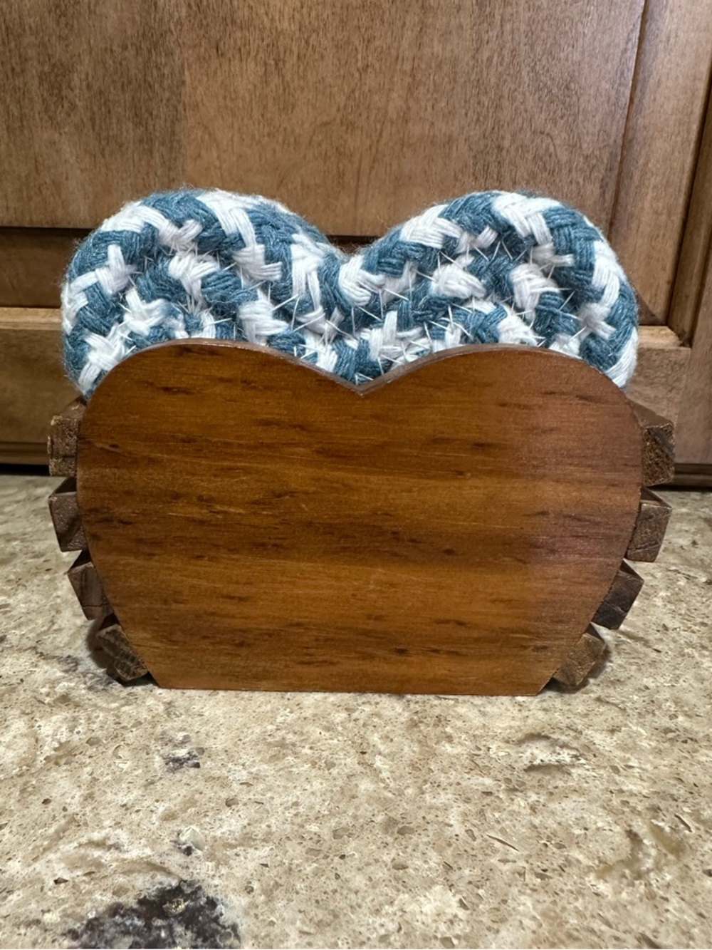 Vintage Heart Braided Coasters (set of 4) and Holder